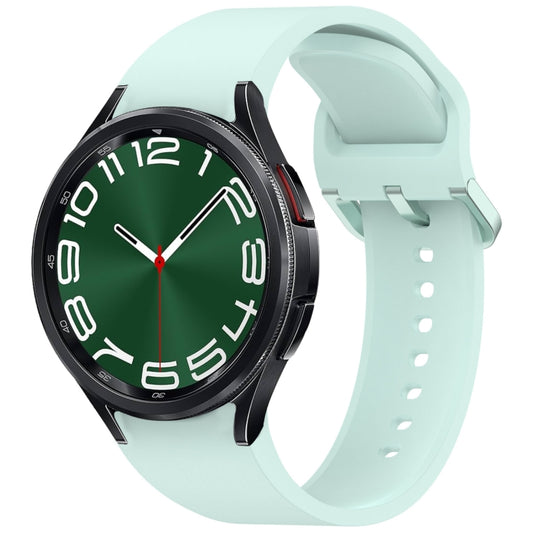 For Samsung Galaxy Watch 6 Classic 43mm Solid Color Colorful Buckle Quick Release Silicone Watch Band(Light Green) by bashfashion