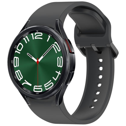 For Samsung Galaxy Watch 6 Classic 43mm Solid Color Colorful Buckle Quick Release Silicone Watch Band(Dark Gray) by bashfashion