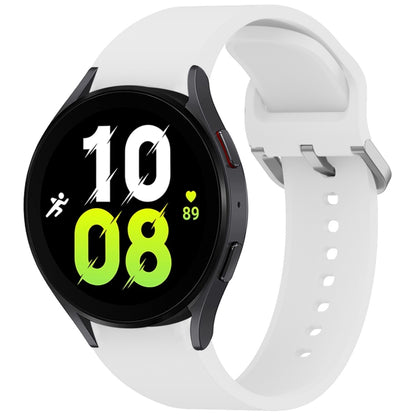 For Samsung Galaxy Watch 5 40 / 44mm Solid Color Colorful Buckle Quick Release Silicone Watch Band(White) by bashfashion