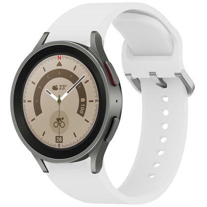 For Samsung Galaxy Watch 5 Pro Solid Color Colorful Buckle Quick Release Silicone Watch Band(White) by bashfashion