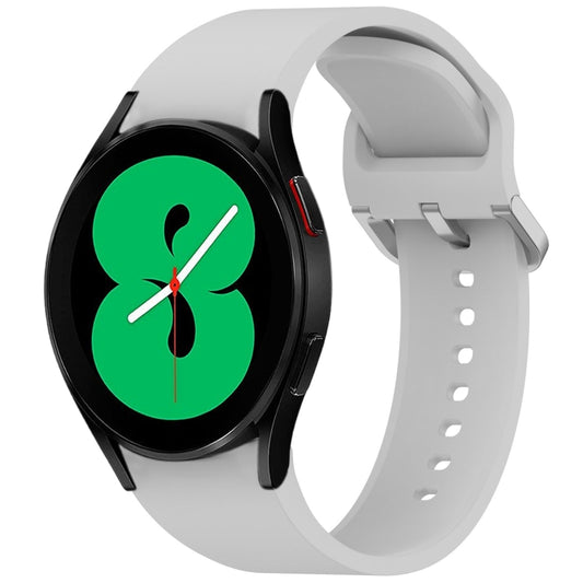 For Samsung Galaxy Watch 4 40 / 44mm Solid Color Colorful Buckle Quick Release Silicone Watch Band(Gray) by bashfashion