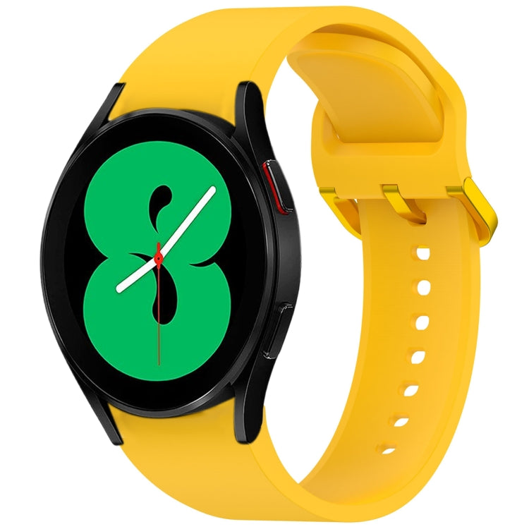 For Samsung Galaxy Watch 4 40 / 44mm Solid Color Colorful Buckle Quick Release Silicone Watch Band(Yellow) by bashfashion