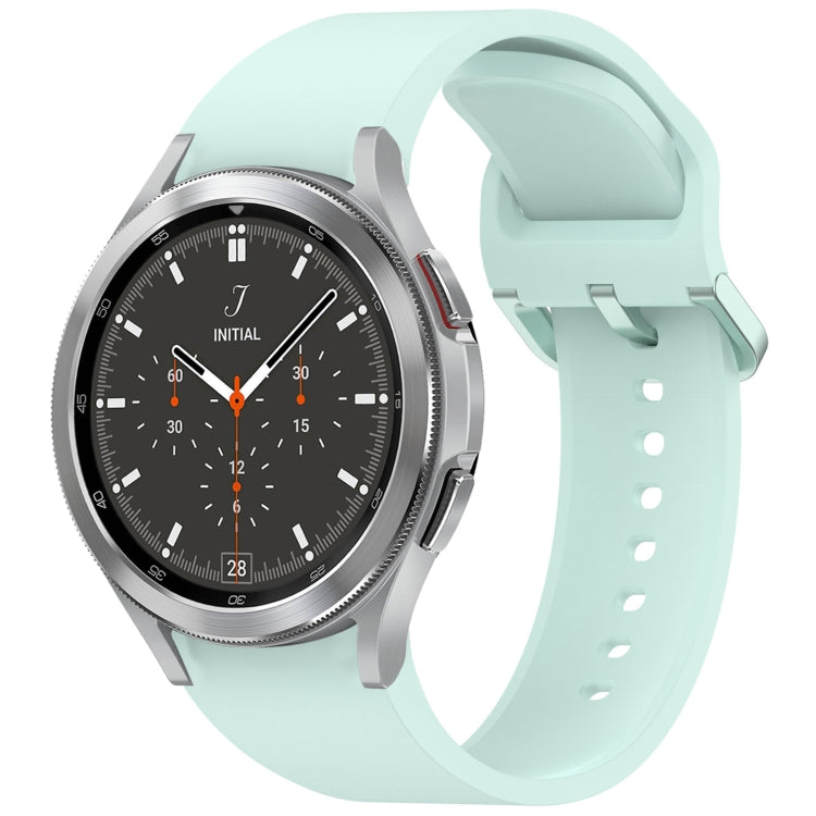 For Samsung Galaxy Watch 4 Classic 46 / 42mm Solid Color Colorful Buckle Quick Release Silicone Watch Band(Light Green) by bashfashion
