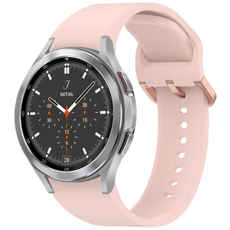 For Samsung Galaxy Watch 4 Classic 46 / 42mm Solid Color Colorful Buckle Quick Release Silicone Watch Band(Pink) by bashfashion