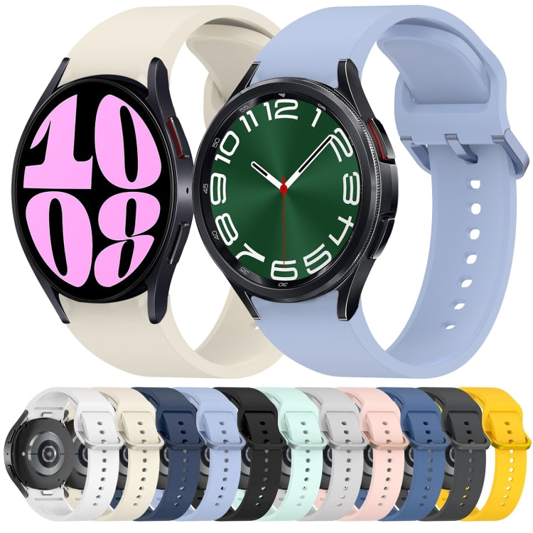 For Samsung Galaxy Watch 6 Classic 47mm Solid Color Colorful Buckle Quick Release Silicone Watch Band(Pink) by bashfashion