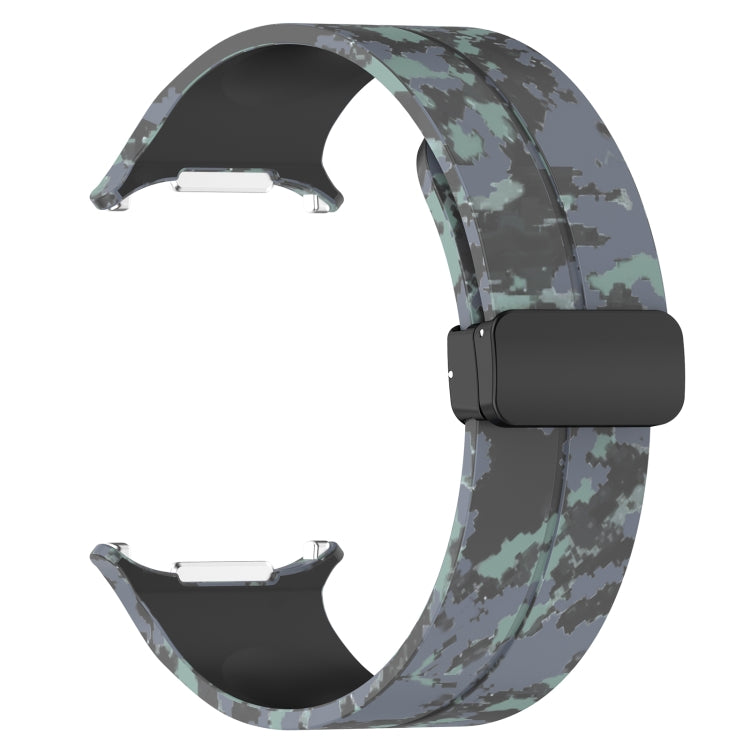 For Samsung Galaxy Watch Ultra 47mm Magnetic Folding Buckle Silicone Watch Band(Camouflage Black) by bashfashion