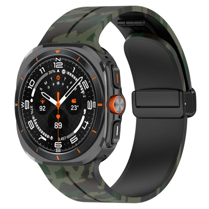 For Samsung Galaxy Watch Ultra 47mm Magnetic Folding Buckle Silicone Watch Band(Camouflage Army Green) by bashfashion