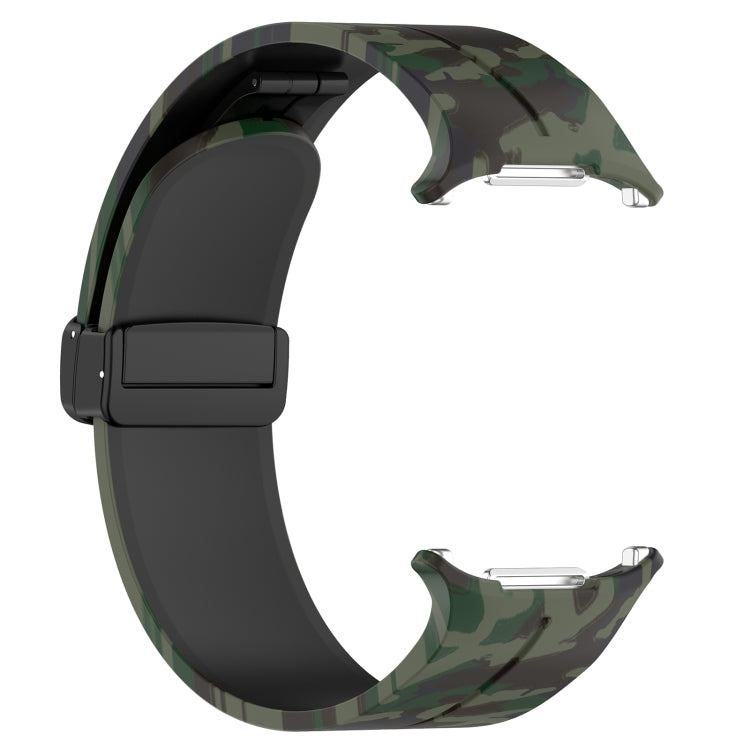 For Samsung Galaxy Watch Ultra 47mm Magnetic Folding Buckle Silicone Watch Band(Camouflage Army Green) by bashfashion
