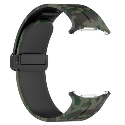 For Samsung Galaxy Watch Ultra 47mm Magnetic Folding Buckle Silicone Watch Band(Camouflage Army Green) by bashfashion