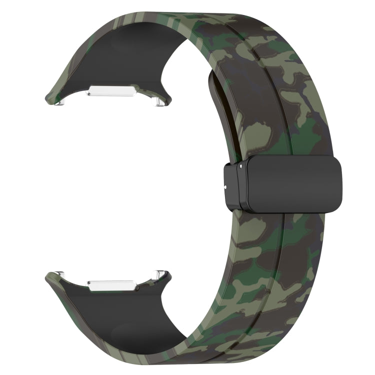 For Samsung Galaxy Watch Ultra 47mm Magnetic Folding Buckle Silicone Watch Band(Camouflage Army Green) by bashfashion