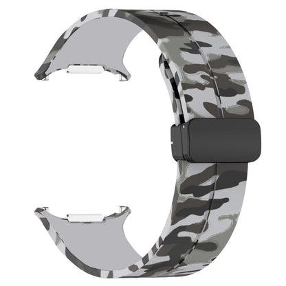 For Samsung Galaxy Watch Ultra 47mm Magnetic Folding Buckle Silicone Watch Band(Camouflage Light Gray) by bashfashion
