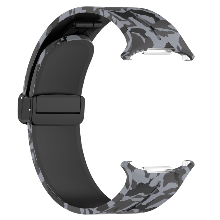 For Samsung Galaxy Watch Ultra 47mm Magnetic Folding Buckle Silicone Watch Band(Camouflage Dark Gray) by bashfashion