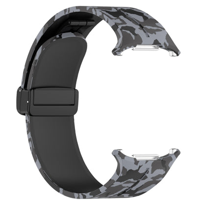For Samsung Galaxy Watch Ultra 47mm Magnetic Folding Buckle Silicone Watch Band(Camouflage Dark Gray) by bashfashion