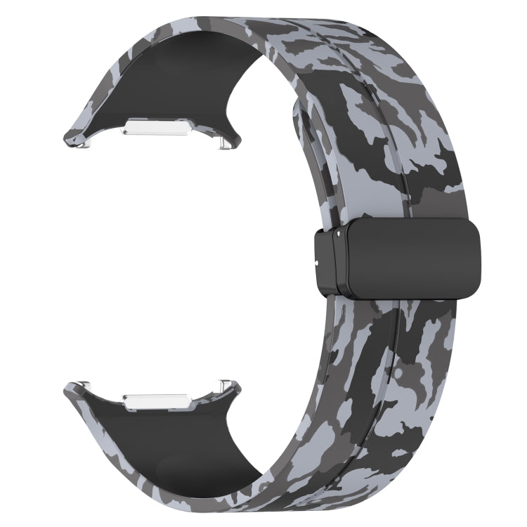 For Samsung Galaxy Watch Ultra 47mm Magnetic Folding Buckle Silicone Watch Band(Camouflage Dark Gray) by bashfashion