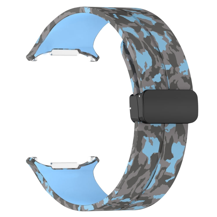 For Samsung Galaxy Watch Ultra 47mm Magnetic Folding Buckle Silicone Watch Band(Camouflage Rock Blue) by bashfashion