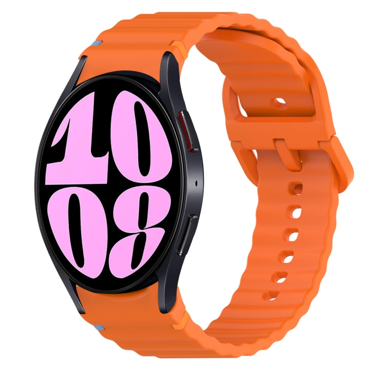 For Samsung Galaxy Watch 6 40mm Wavy Grain Stitched Quick Release Silicone Watch Band(Orange) by bashfashion
