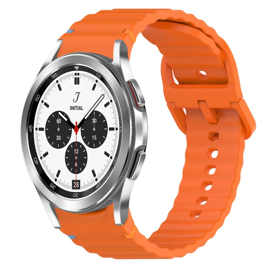 For Samsung Galaxy Watch 4 Classic 42mm Wavy Grain Stitched Quick Release Silicone Watch Band(Orange) by bashfashion