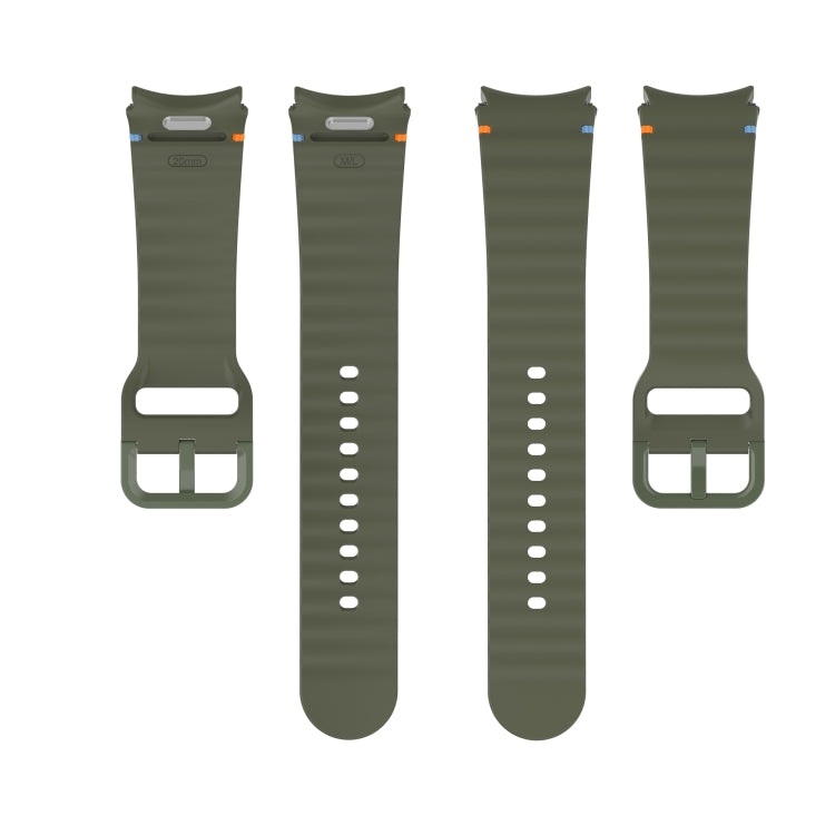 For Samsung Galaxy Watch 6 Classic 43mm Wavy Grain Stitched Quick Release Silicone Watch Band(Orange) by bashfashion