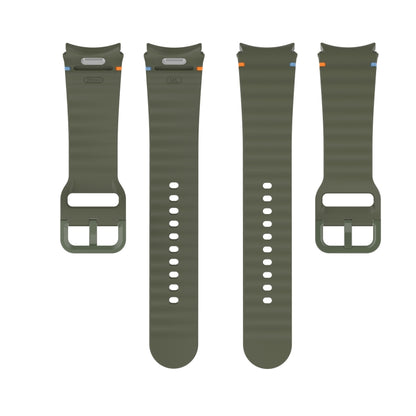 For Samsung Galaxy Watch 4 44mm Wavy Grain Stitched Quick Release Silicone Watch Band(Orange) by bashfashion