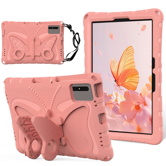For Lenovo Tab M11 / Xiaoxin Pad 11 2024 Butterfly Bracket EVA Shockproof Tablet Case(Pink Orange) by bashfashion
