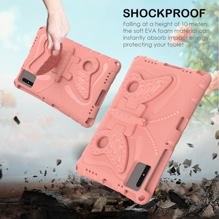 For Lenovo Tab M11 / Xiaoxin Pad 11 2024 Butterfly Bracket EVA Shockproof Tablet Case(Pink Orange) by bashfashion
