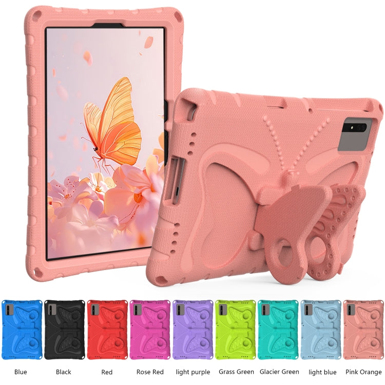 For Lenovo Tab M11 / Xiaoxin Pad 11 2024 Butterfly Bracket EVA Shockproof Tablet Case(Pink Orange) by bashfashion