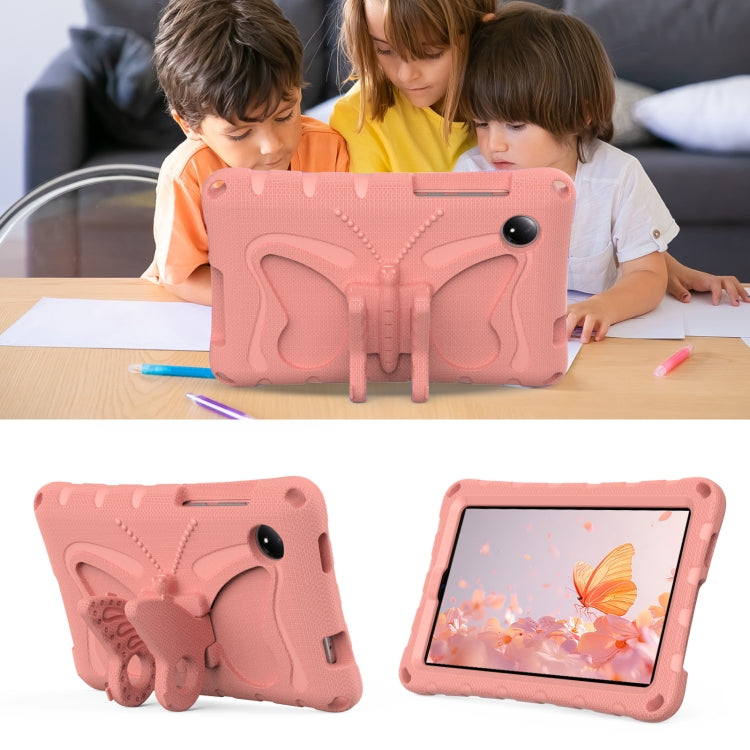 For Xiaomi Redmi Pad SE 8.7 2024 Butterfly Bracket EVA Shockproof Tablet Case(Pink Orange) by bashfashion