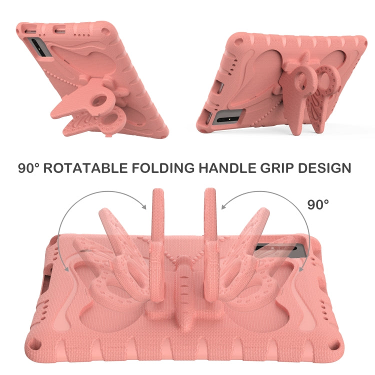 For Huawei MatePad SE 11 2024 Butterfly Bracket EVA Shockproof Tablet Case(Pink Orange) by bashfashion