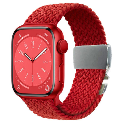 For Apple Watch 46mm / 49mm / 45mm / 44mm Metal Buckle Nylon Braided Watch Band(Red) by bashfashion