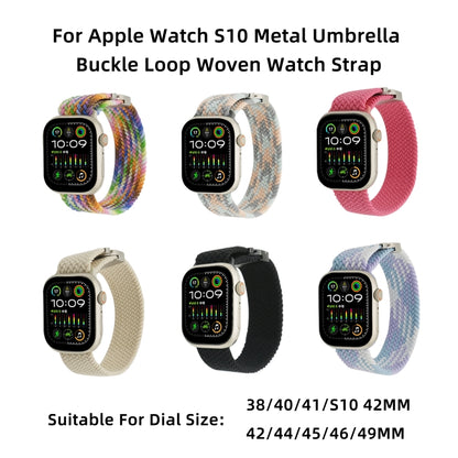 For Apple Watch 46mm / 49mm / 45mm / 44mm Metal Buckle Nylon Braided Watch Band(Pink White) by bashfashion