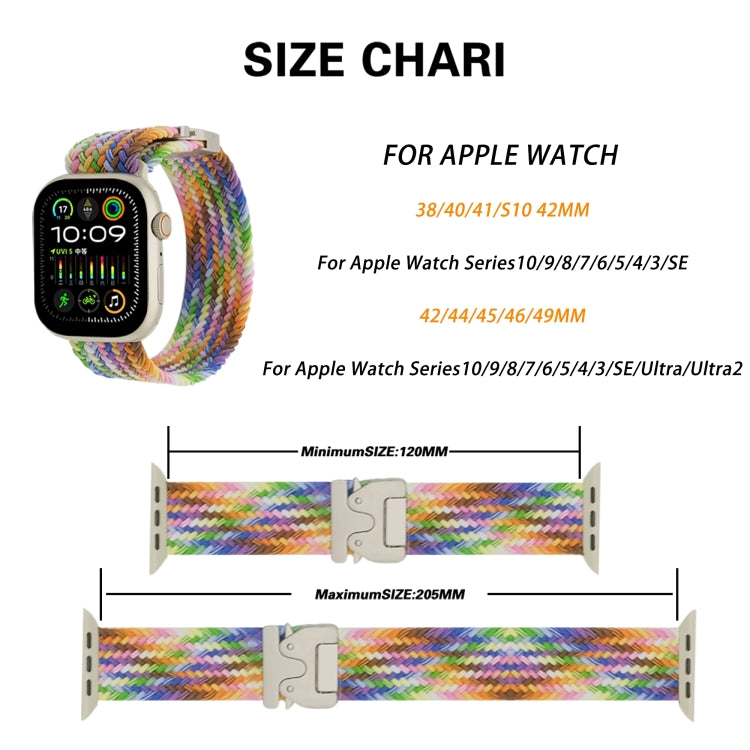 For Apple Watch 46mm / 49mm / 45mm / 44mm Metal Buckle Nylon Braided Watch Band(White Color) by bashfashion