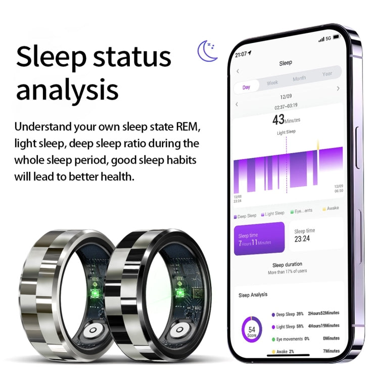 R9 SIZE 9 Smart Ring, Support Health Monitoring / Gesture Control / Somatosensory Games(Black) by bashfashion