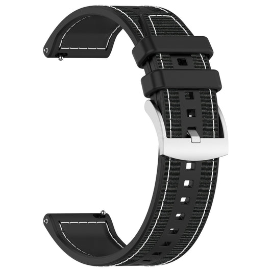 For Huawei Watch GT 5 46mm Hybrid Nylon Braid Silicone Watch Band(Black) by bashfashion