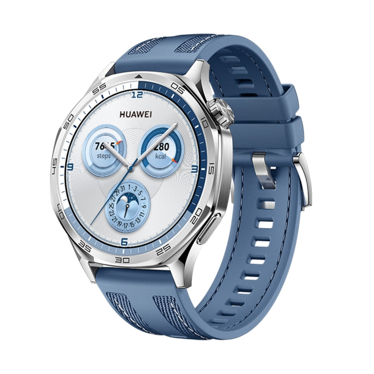 For Huawei Watch GT 5 46mm Hybrid Nylon Silicone Watch Band(Light Blue) by bashfashion