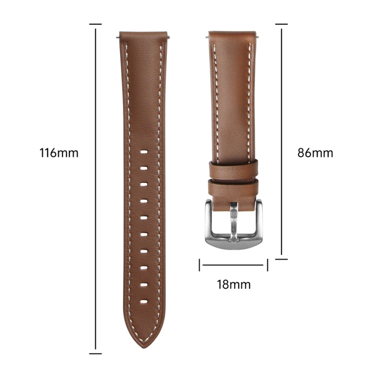 For Huawei Watch GT 5 41mm Women Silver Buckle Genuine Leather Watch Band(Brown) by bashfashion