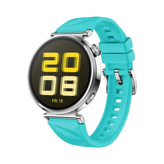For Huawei Watch GT 5 41mm Solid Figure Homochromy Silicone Watch Band(Teal Green) by bashfashion
