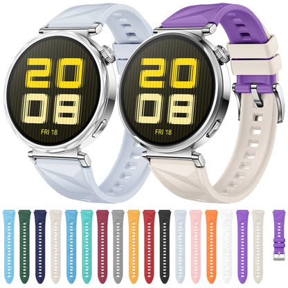 For Huawei Watch GT 5 41mm Solid Figure Homochromy Silicone Watch Band(Teal Green) by bashfashion