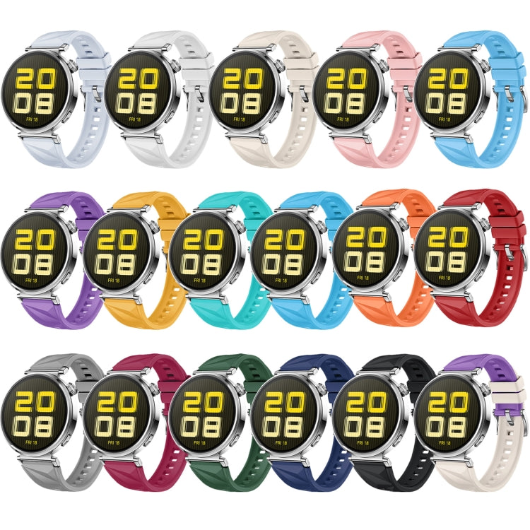 For Huawei Watch GT 5 41mm Solid Figure Homochromy Silicone Watch Band(Teal Green) by bashfashion