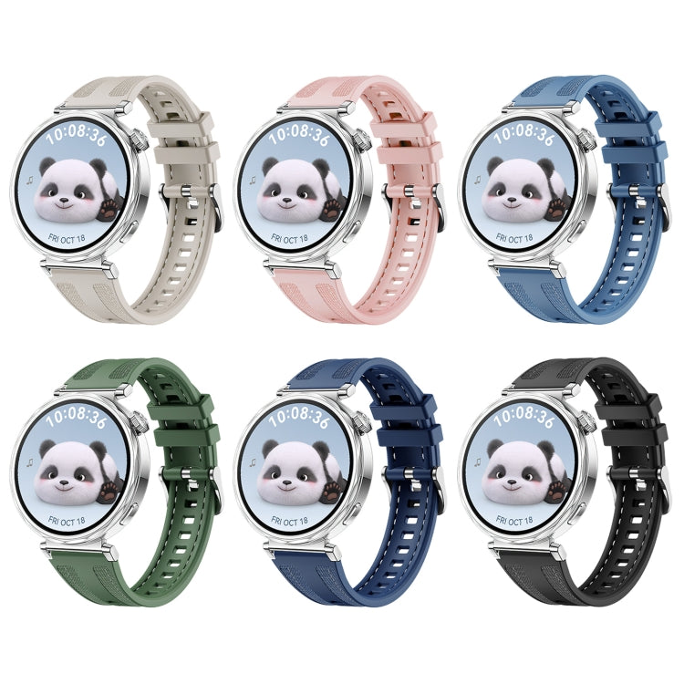 For Huawei Watch GT 5 41mm Women Hybrid Nylon Silicone Watch Band(Light Blue) by bashfashion