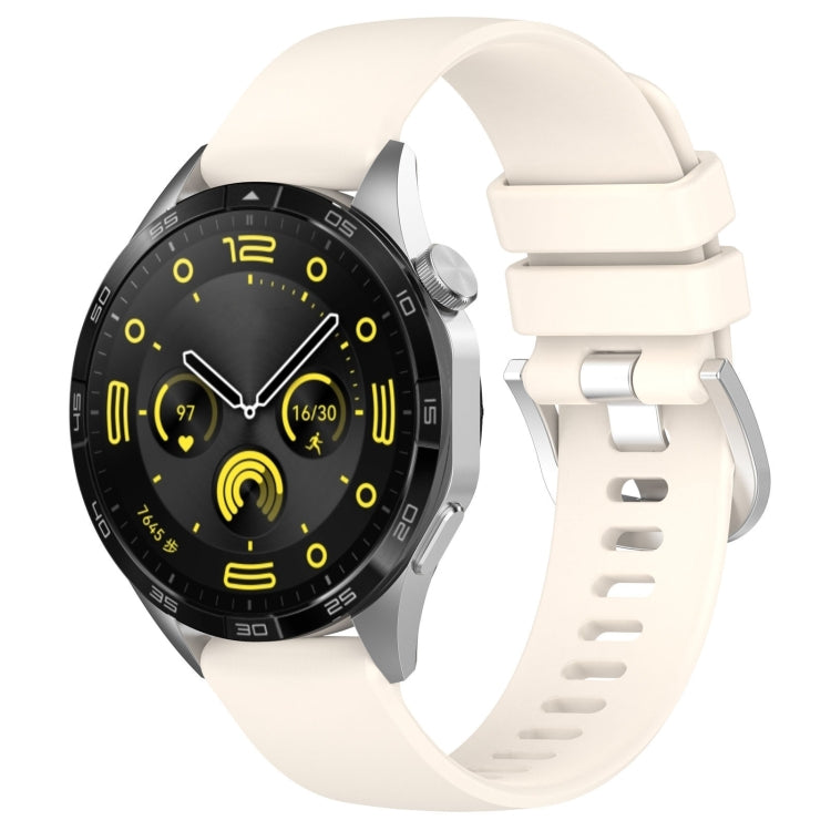 For Huawei Watch GT 5 46mm Liquid Glossy Silver Buckle Silicone Watch Band(Starlight) by bashfashion