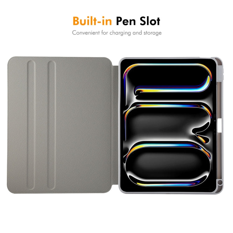 For iPad Pro 11 2025 / 2024 ENKAY 360 Rotation TPU Leather Smart Tablet Case with Pen Slot(Grey) by ENKAY