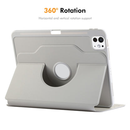For iPad Pro 12.9 2022/ Air 13 2025 / 2024 ENKAY 360 Rotation TPU Leather Smart Tablet Case with Pen Slot(Grey) by ENKAY