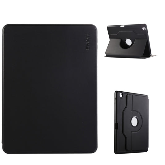 For iPad Air 10.5 / Pro 10.5 / 10.2 ENKAY 360 Rotation TPU Leather Smart Tablet Case with Pen Slot(Black) by ENKAY