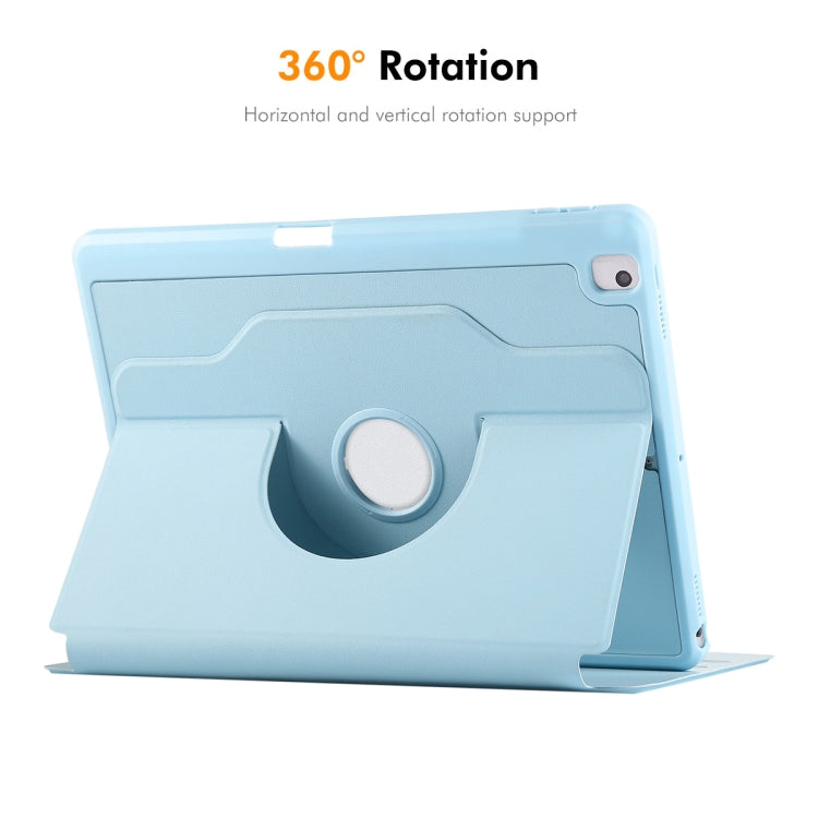 For iPad Air 10.5 / Pro 10.5 / 10.2 ENKAY 360 Rotation TPU Leather Smart Tablet Case with Pen Slot(Light Blue) by ENKAY