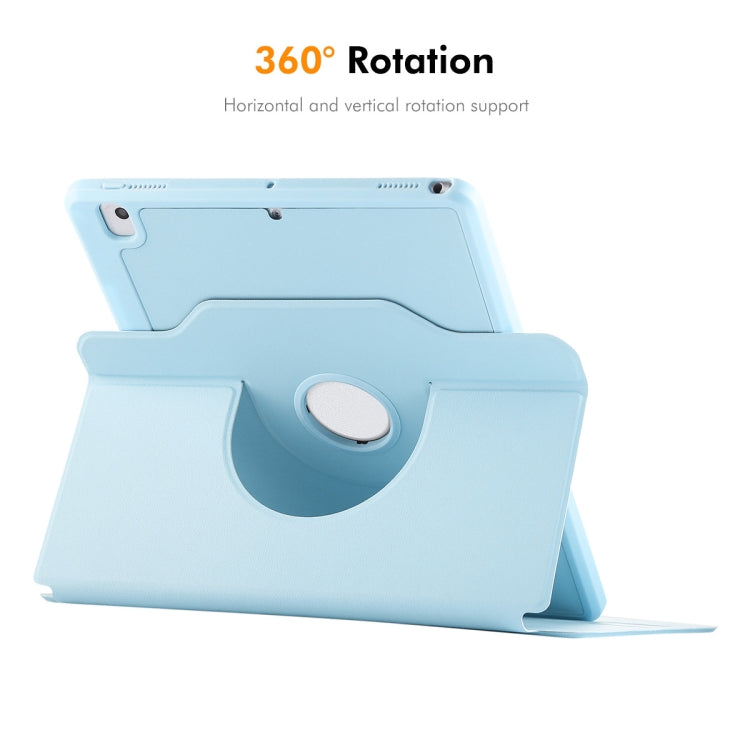 For iPad Air 10.5 / Pro 10.5 / 10.2 ENKAY 360 Rotation TPU Leather Smart Tablet Case with Pen Slot(Light Blue) by ENKAY