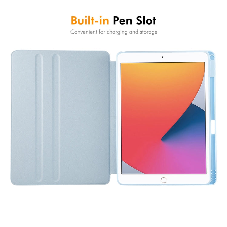 For iPad Air 10.5 / Pro 10.5 / 10.2 ENKAY 360 Rotation TPU Leather Smart Tablet Case with Pen Slot(Light Blue) by ENKAY
