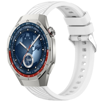 For Huawei Watch GT 5 Pro 46mm Line Texture Quick Release Silicone Watch Band(White) by bashfashion