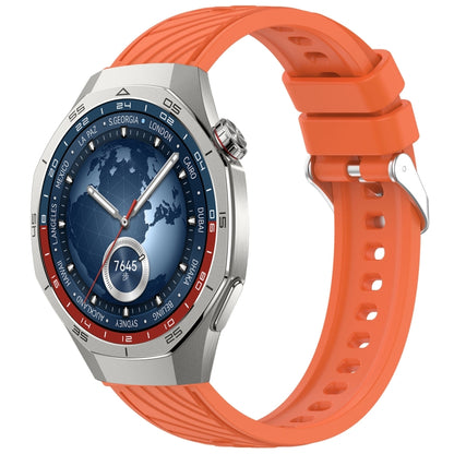 For Huawei Watch GT 5 Pro 46mm Line Texture Quick Release Silicone Watch Band(Orange) by bashfashion