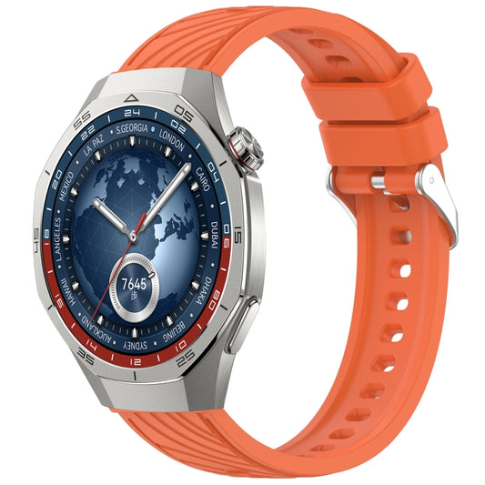 For Huawei Watch GT 5 Pro 46mm Line Texture Quick Release Silicone Watch Band(Orange) by bashfashion