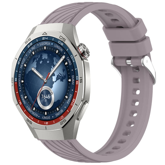 For Huawei Watch GT 5 Pro 46mm Line Texture Quick Release Silicone Watch Band(Loran Purple) by bashfashion